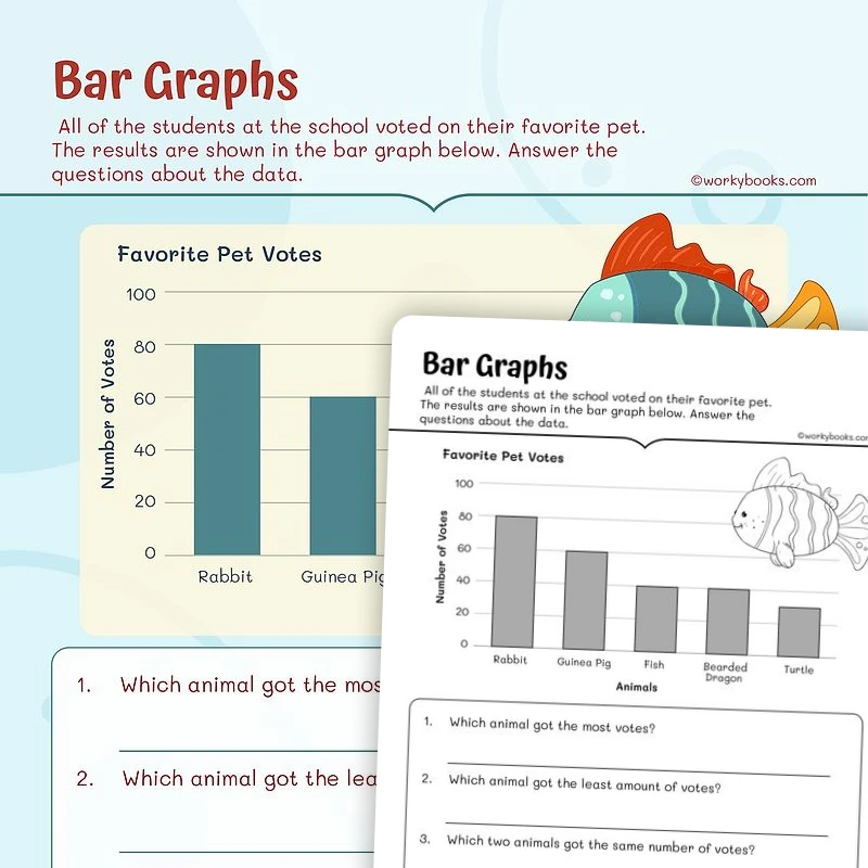 Bar Graphs — math worksheet for Grade 3, page 1 of 3