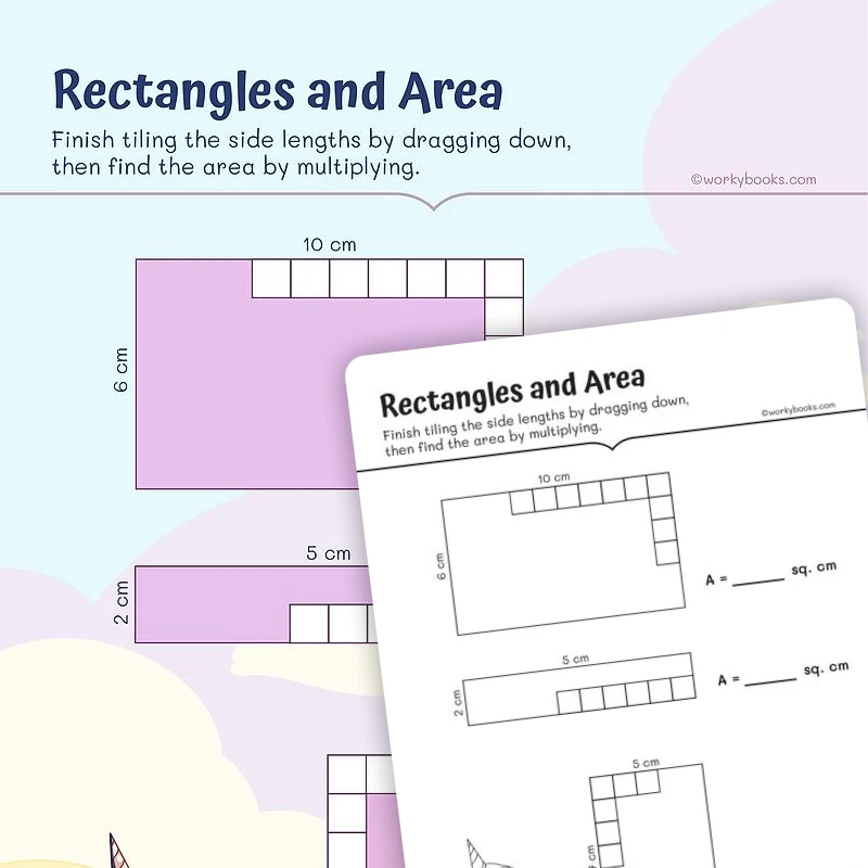 Tiling Rectangles and Area — math worksheet for Grade 3, page 1 of 3