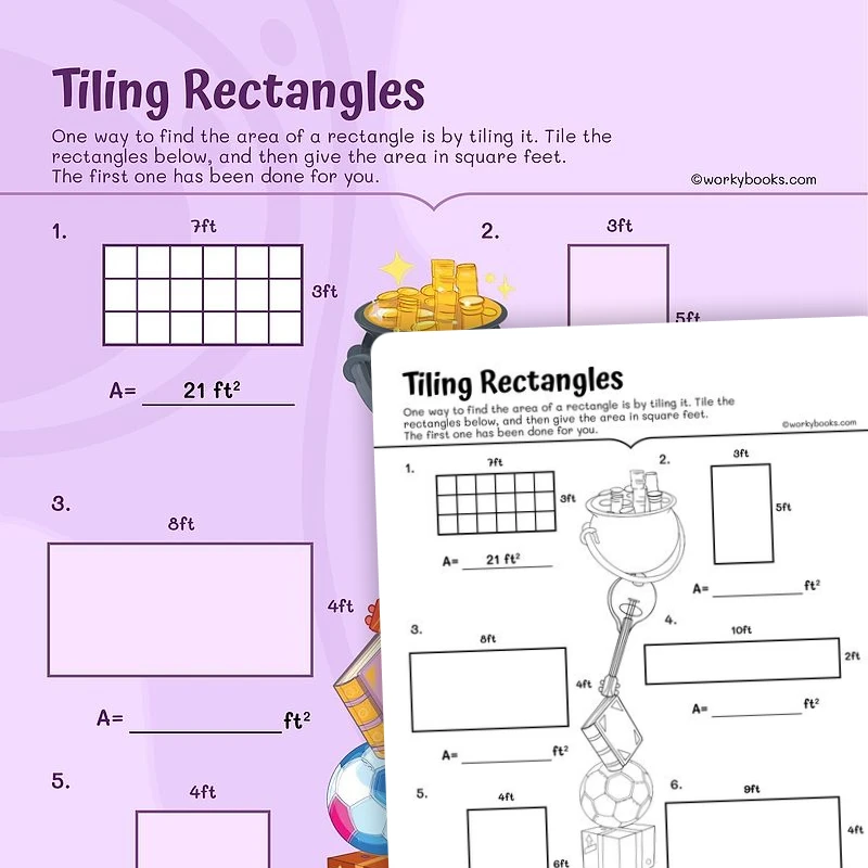 Tiling With Rectangles — math worksheet for Grade 3, page 1 of 3
