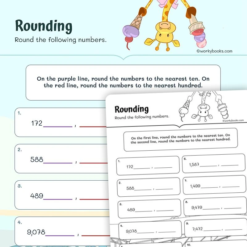 Rounding (Nearest Hundred) — math worksheet for Grade 3, page 1 of 3