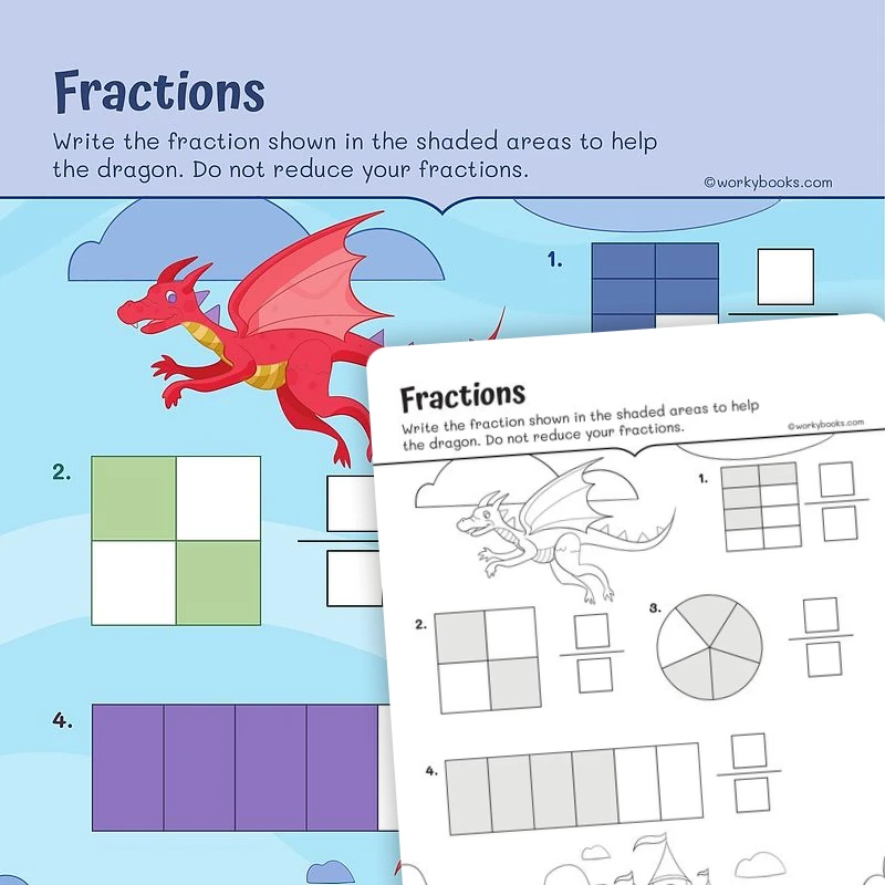Visual Representation of Fractions — math worksheet for Grade 3, page 1 of 3