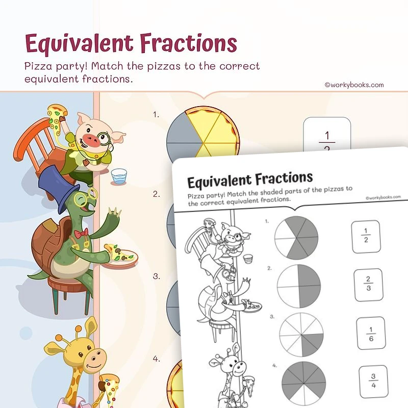 Equivalent Fractions Activity — math worksheet for Grade 3, page 1 of 3