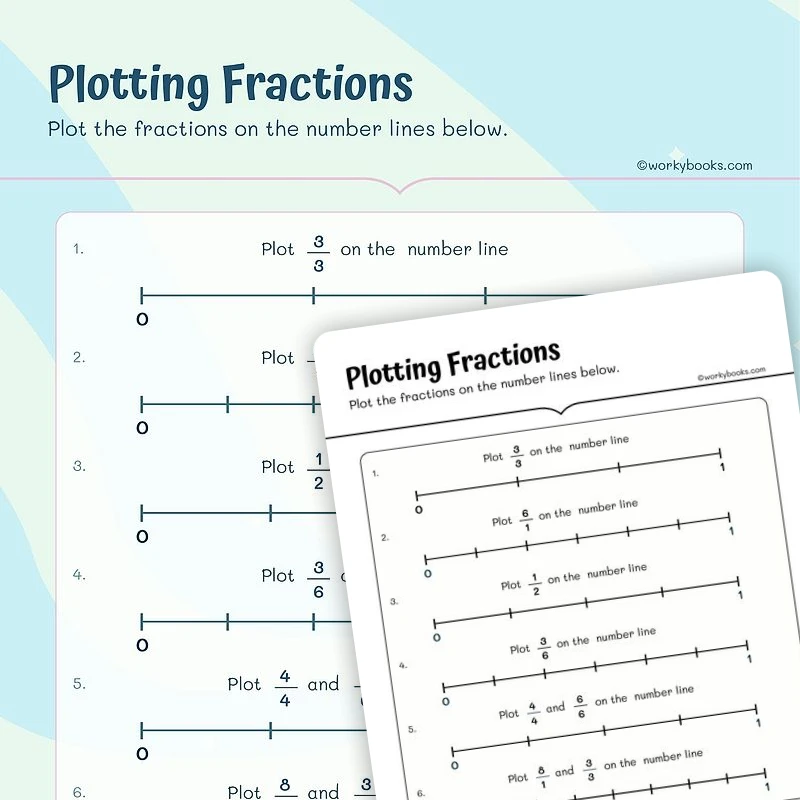 Fractions on Number Line — math worksheet for Grade 3, page 1 of 3