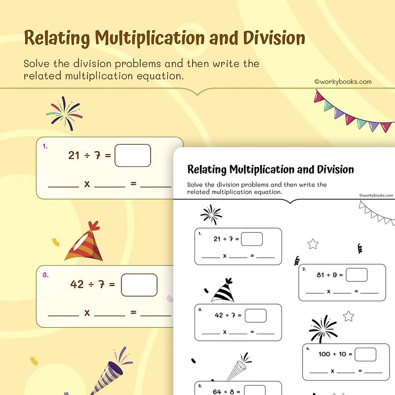 Division and Multiplication — math worksheet for Grade 3, page 1 of 3