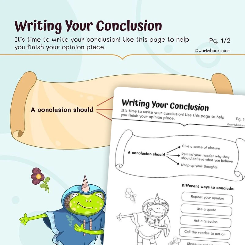 Writing Conclusions — ela worksheet for Grade 3, page 1 of 3