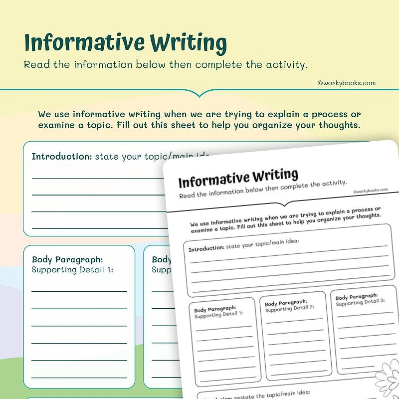Informative Writing — ela worksheet for Grade 3, page 1 of 3