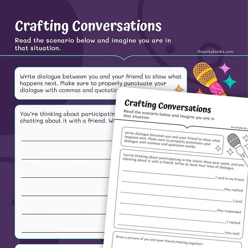 Crafting Conversations — ela worksheet for Grade 3, page 1 of 3