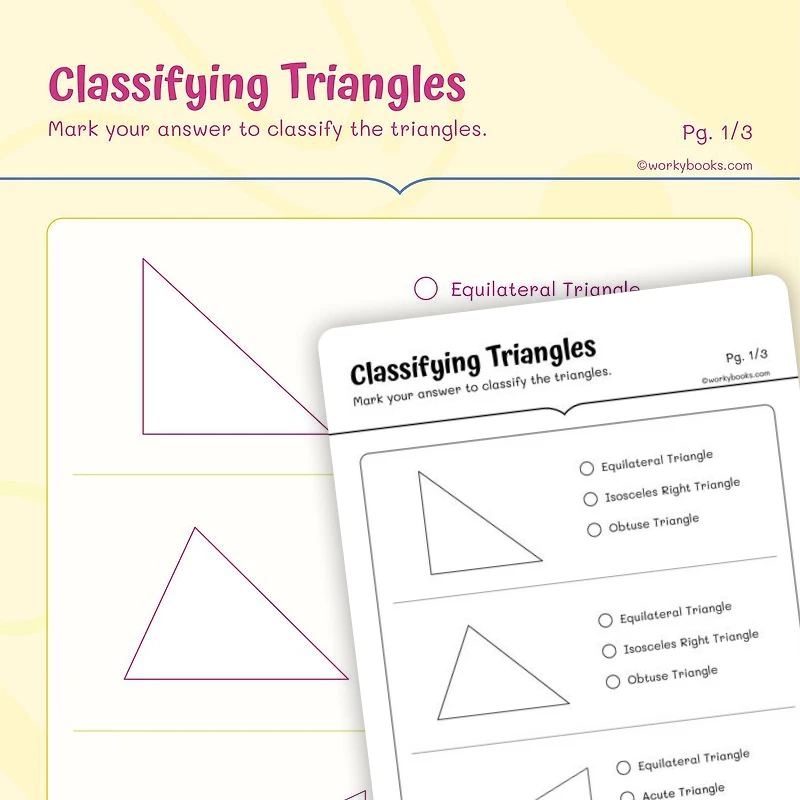 Classifying 2DTriangles — math worksheet for Grade 4, Grade 5, page 1 of 3
