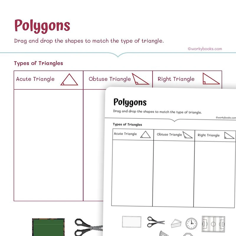 Classifying Polygons — math worksheet for Grade 4, Grade 5, page 1 of 3