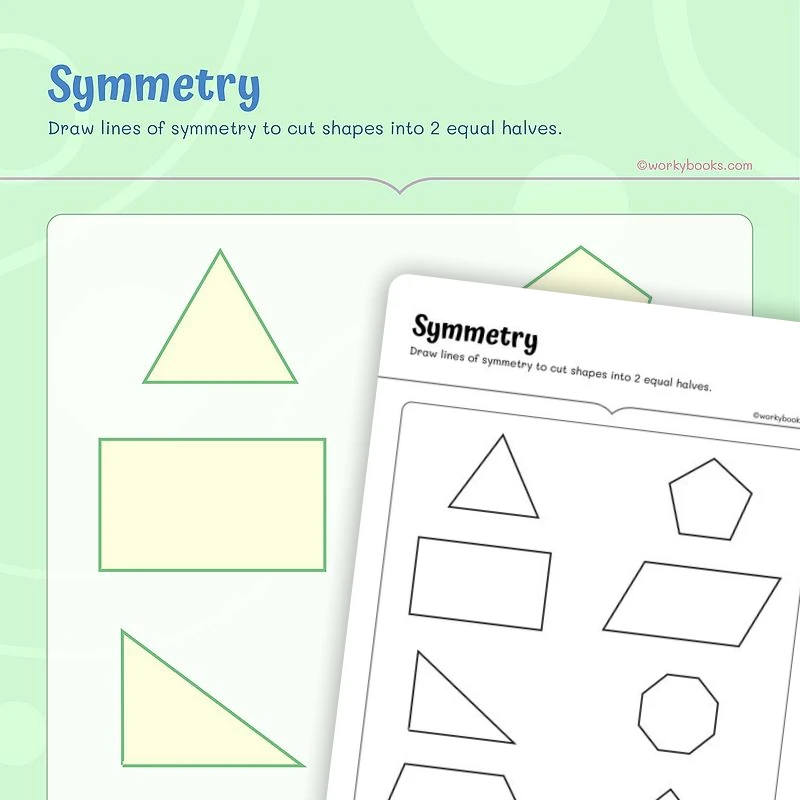 Symmetry in Geometry — math worksheet for Grade 4, Grade 5, page 1 of 3