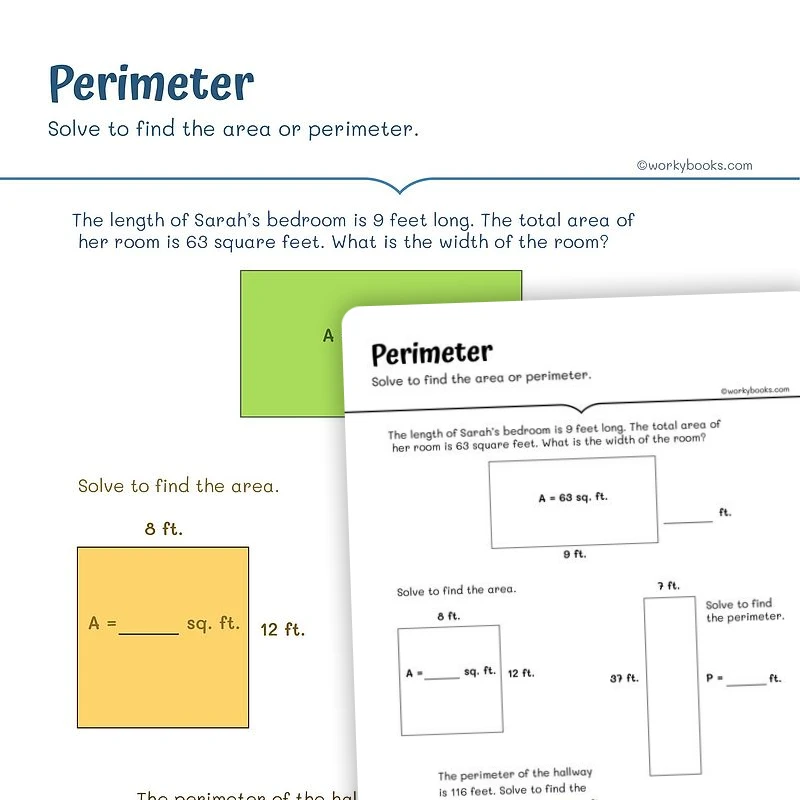 Perimeter of A Polygons — math worksheet for Grade 4, Grade 5, page 1 of 3