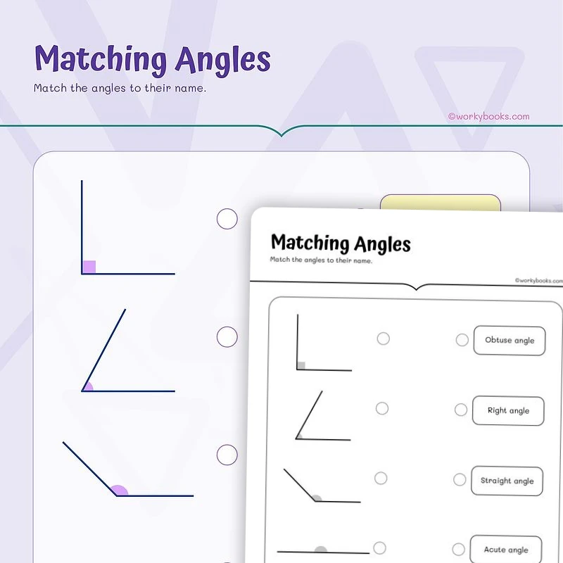 Matching Angles — math worksheet for Grade 4, Grade 5, page 1 of 3