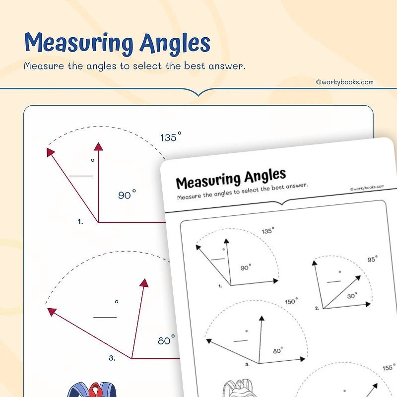 Measuring Additive Angles — math worksheet for Grade 4, Grade 7, page 1 of 3