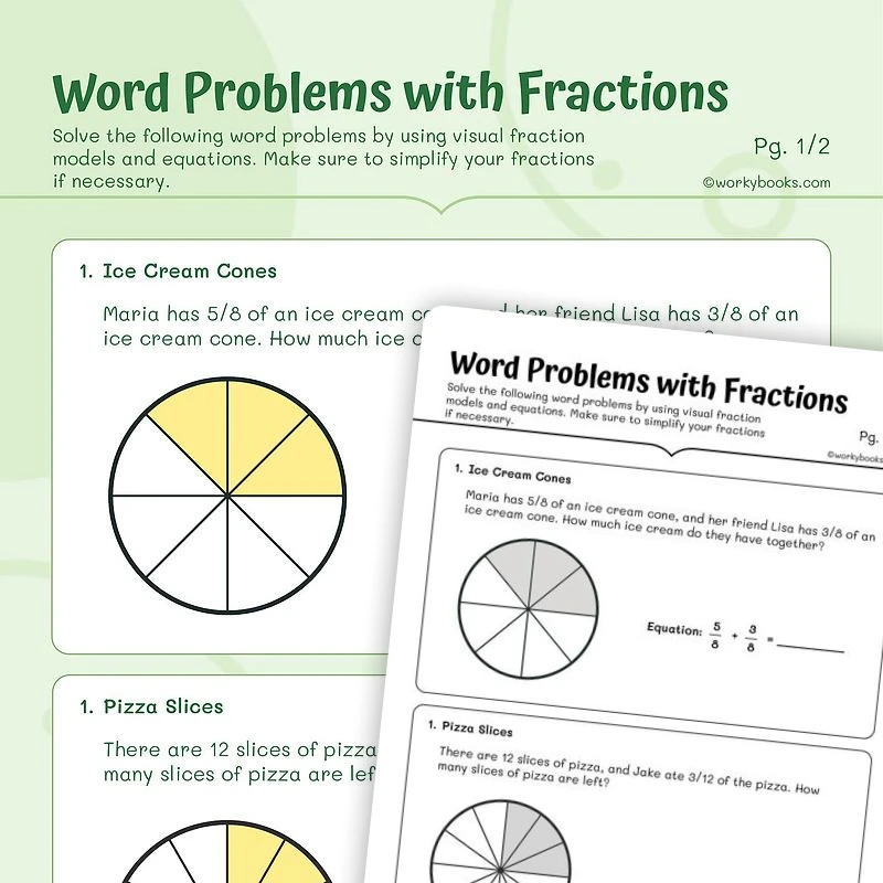 Fractions — math resource for Grade 4, Grade 5, page 1 of 3