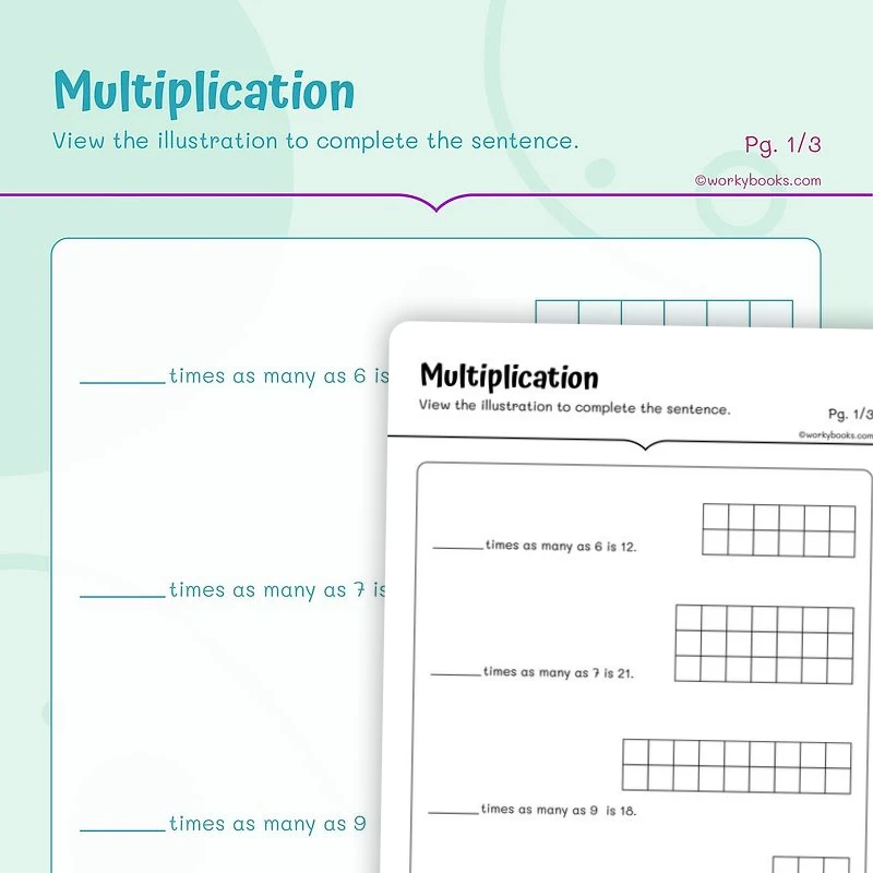 Multiplicative Comparisons — math worksheet for Grade 4, page 1 of 3