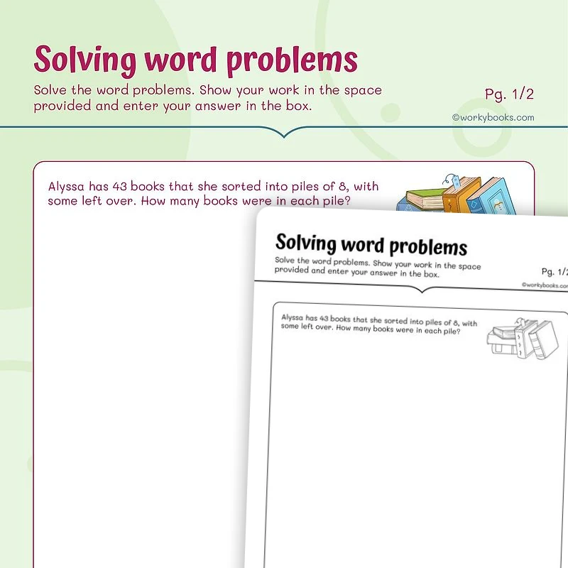 Solving Word Problems — math worksheet for Grade 4, Grade 5, page 1 of 3