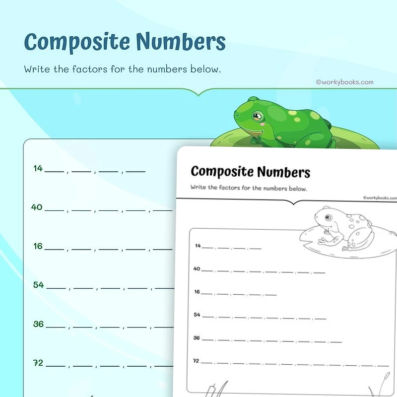 Composite Numbers — math worksheet for Grade 4, Grade 5, page 1 of 3