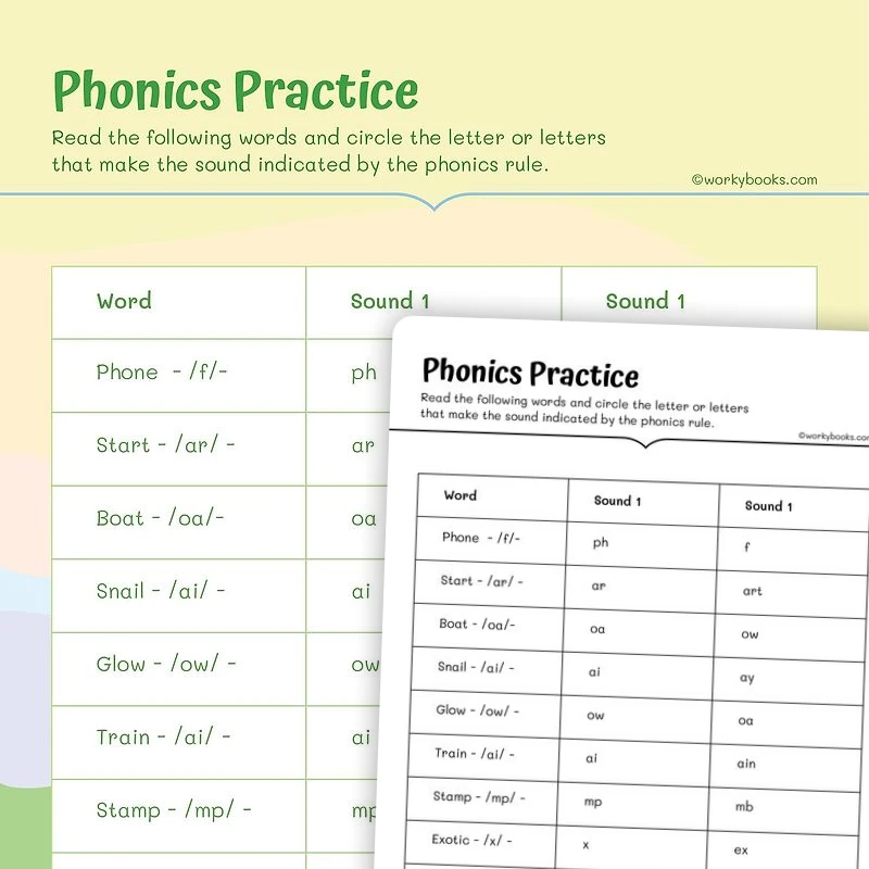 Phonics Practice — ela worksheet for Grade 4, page 1 of 3