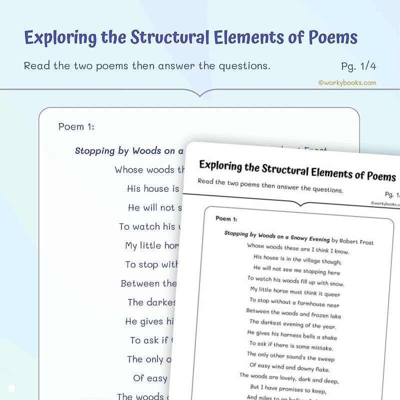 Jabberwocky by Lewis Carroll—Poem — ela worksheet for Grade 4, Grade 5, page 1 of 3