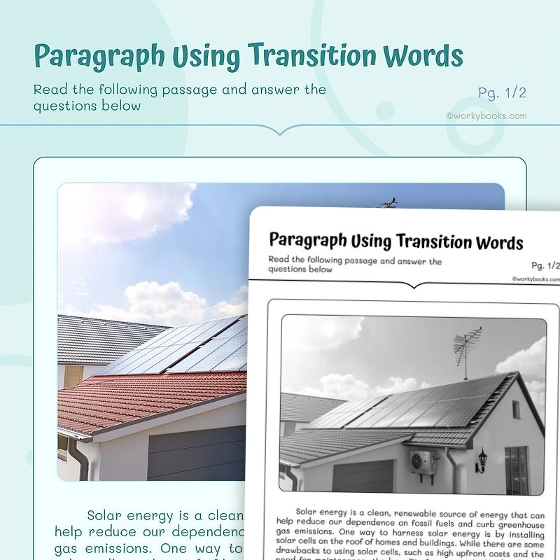 Use of Solar Cells on the Roof—Informative Writing — ela worksheet for Grade 4, Grade 5, page 1 of 3