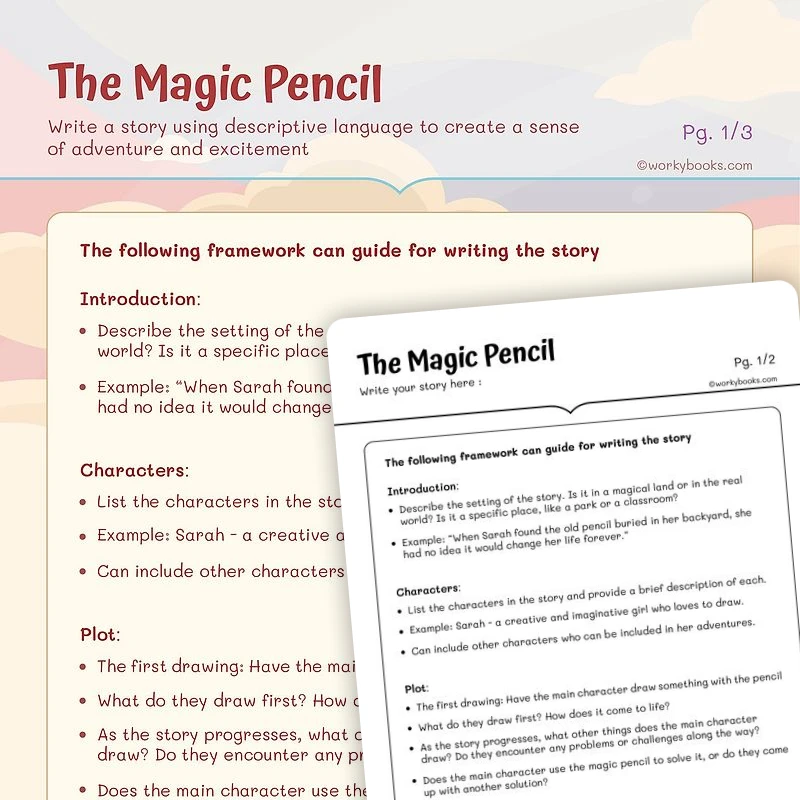 The Magic Pencil — ela worksheet for Grade 4, Grade 5, page 1 of 3