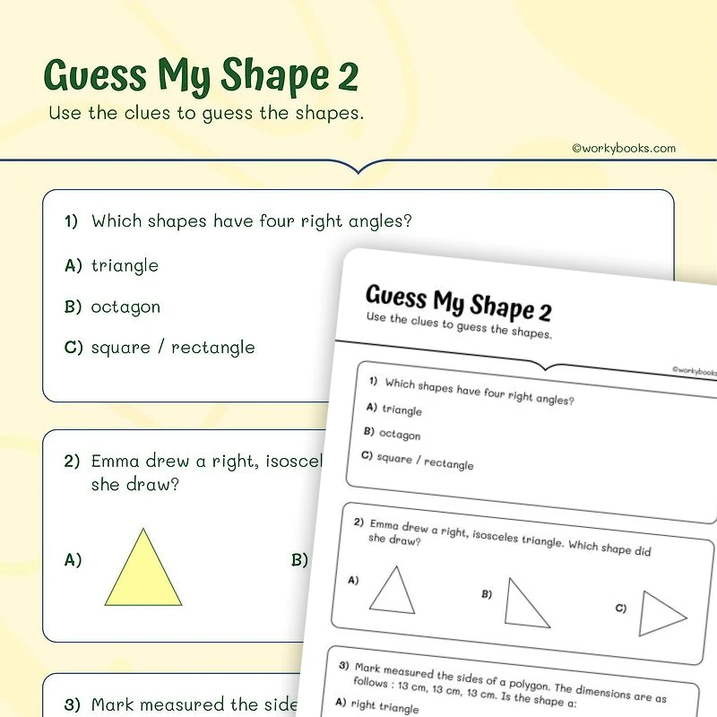 Guess My 2D Shape — math worksheet for Grade 5, page 1 of 3