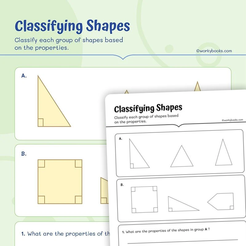 Properties of Shapes — math worksheet for Grade 5, page 1 of 3