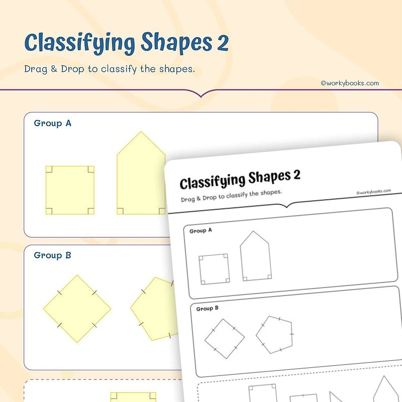 5th Grade Classifying Shapes — math worksheet for Grade 5, page 1 of 3