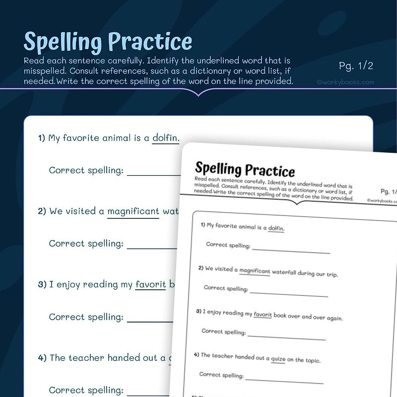 Spell Grade-Appropriate Words — ela worksheet for Grade 5, page 1 of 3