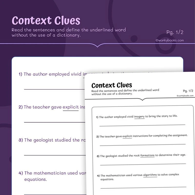 Deciphering Meanings — ela worksheet for Grade 5, page 1 of 3