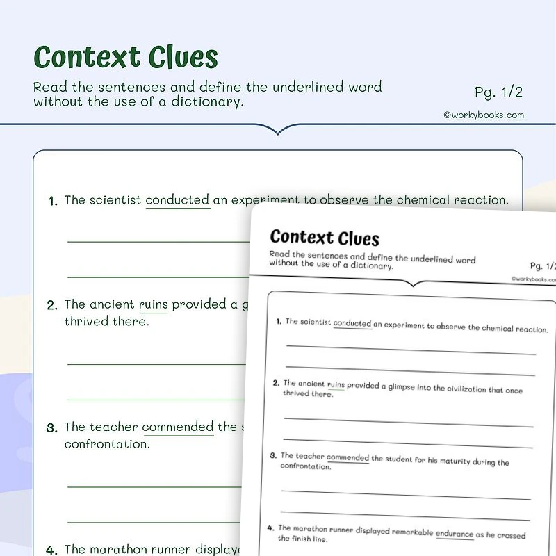 Use Context to Decode — ela worksheet for Grade 5, page 1 of 3