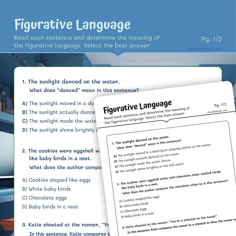 Figurative Language — ela worksheet for Grade 5, page 1 of 3