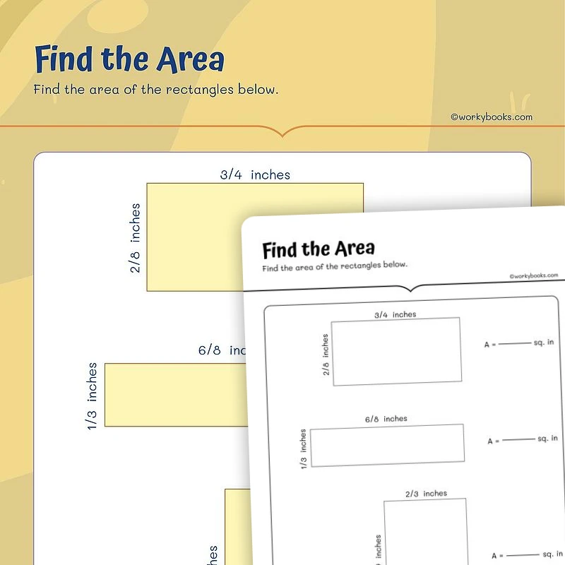 Area Measurement — math worksheet for Grade 5, page 1 of 3