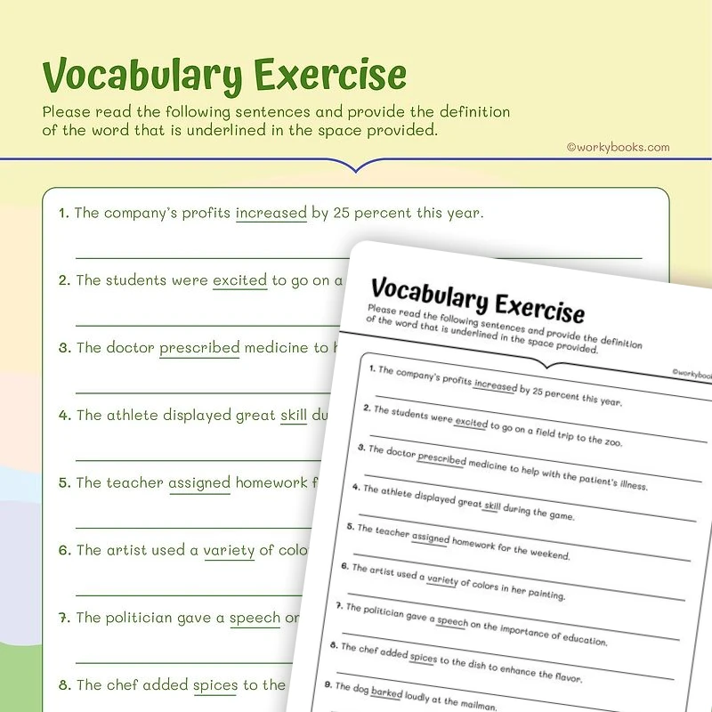 Determining the Meaning — ela worksheet for Grade 5, page 1 of 3