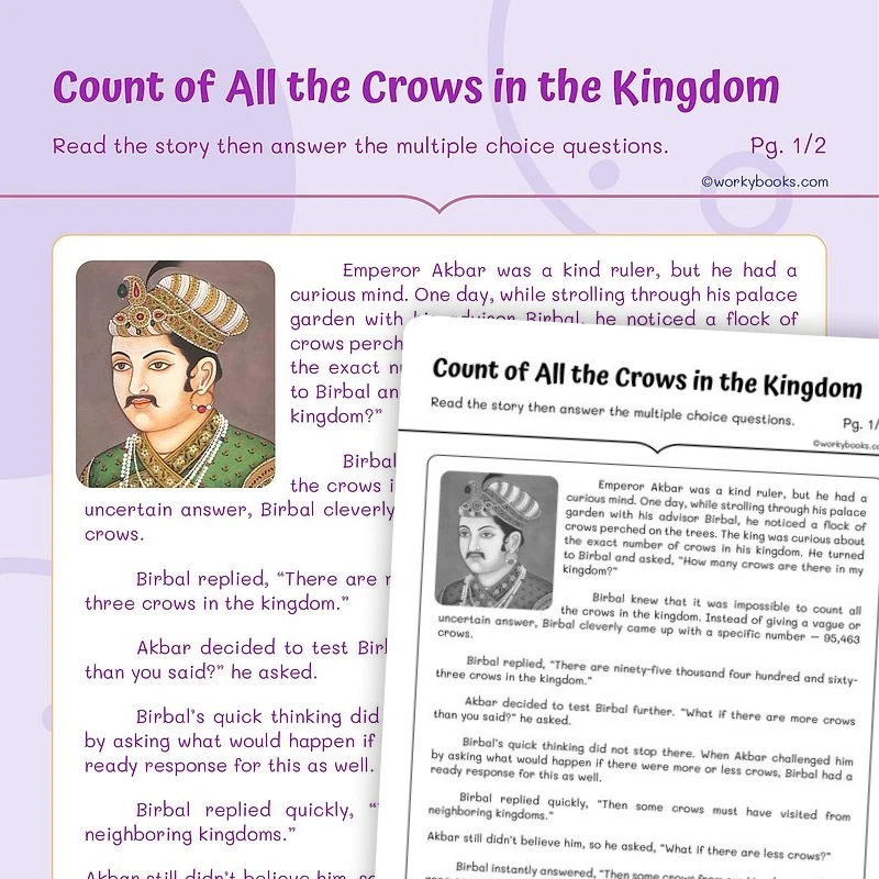 Count of All the Crows in the Kingdom—Short Story — ela worksheet for Grade 5, page 1 of 3
