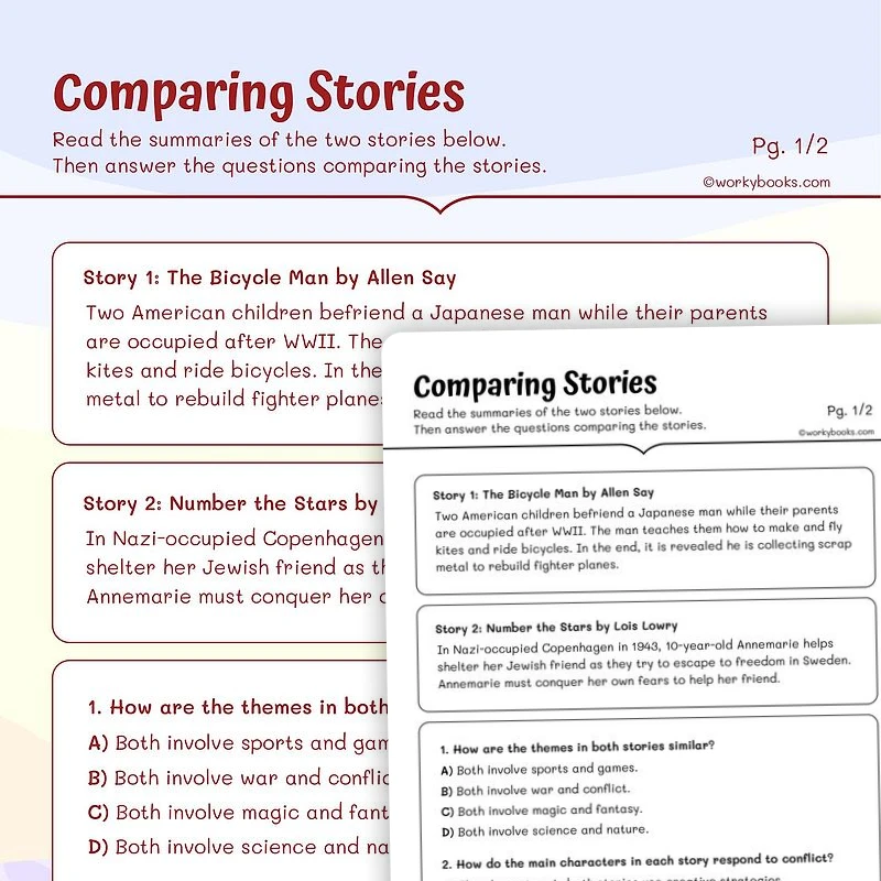 Comparing Two Non Fiction Texts — ela worksheet for Grade 5, page 1 of 3