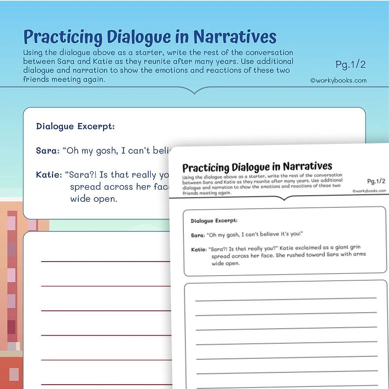Dialogue Writing — ela worksheet for Grade 5, page 1 of 3