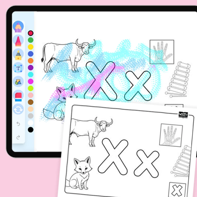 Letter X — coloring-pages coloring page for Grade 1, Grade 2, Grade 3, Grade 4, Grade 5, page 1 of 1