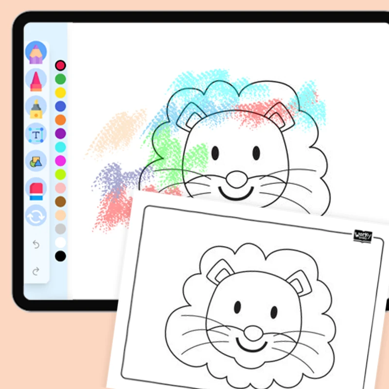 Animal Face - Lion — coloring-pages coloring page for Grade 1, Grade 2, Grade 3, Grade 4, Grade 5, page 1 of 1