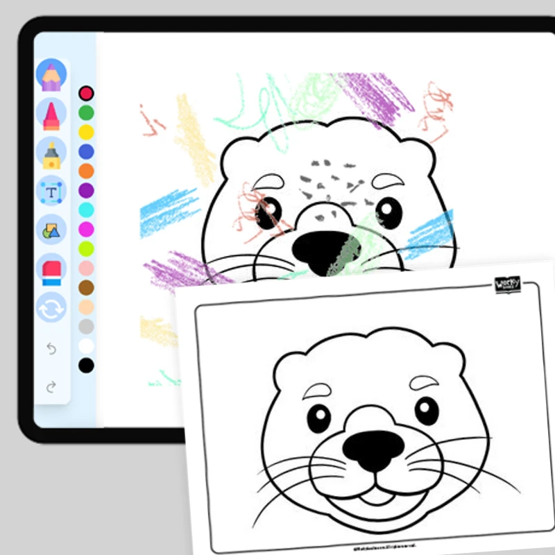 Animal face - Otter — coloring-pages coloring page for Grade 1, Grade 2, Grade 3, Grade 4, Grade 5, page 1 of 1