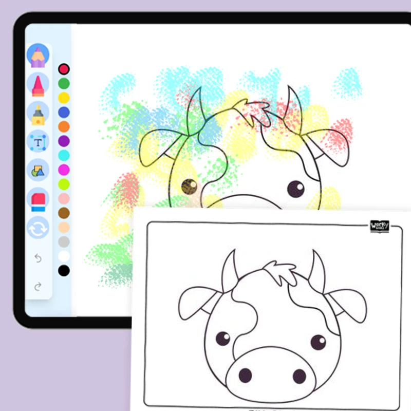 Animal Face - Cow — coloring-pages coloring page for Grade 1, Grade 2, Grade 3, Grade 4, Grade 5, page 1 of 1