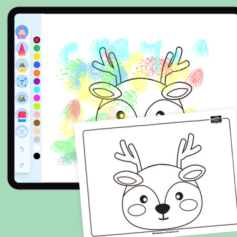 Animal Face - Deer — coloring-pages coloring page for Grade 1, Grade 2, Grade 3, Grade 4, Grade 5, page 1 of 1