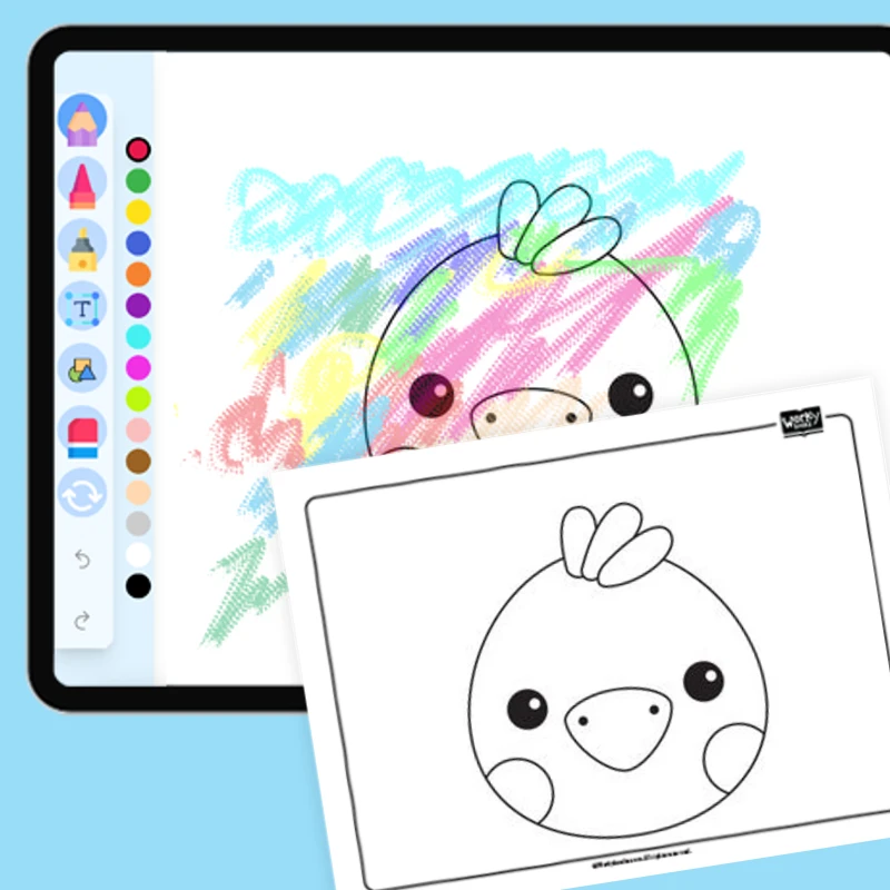Animal Face - Duck — coloring-pages coloring page for Grade 1, Grade 2, Grade 3, Grade 4, Grade 5, page 1 of 1