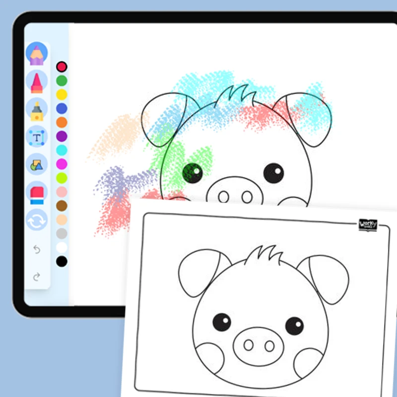 Animal Face - Pig — coloring-pages coloring page for Grade 1, Grade 2, Grade 3, Grade 4, Grade 5, page 1 of 1