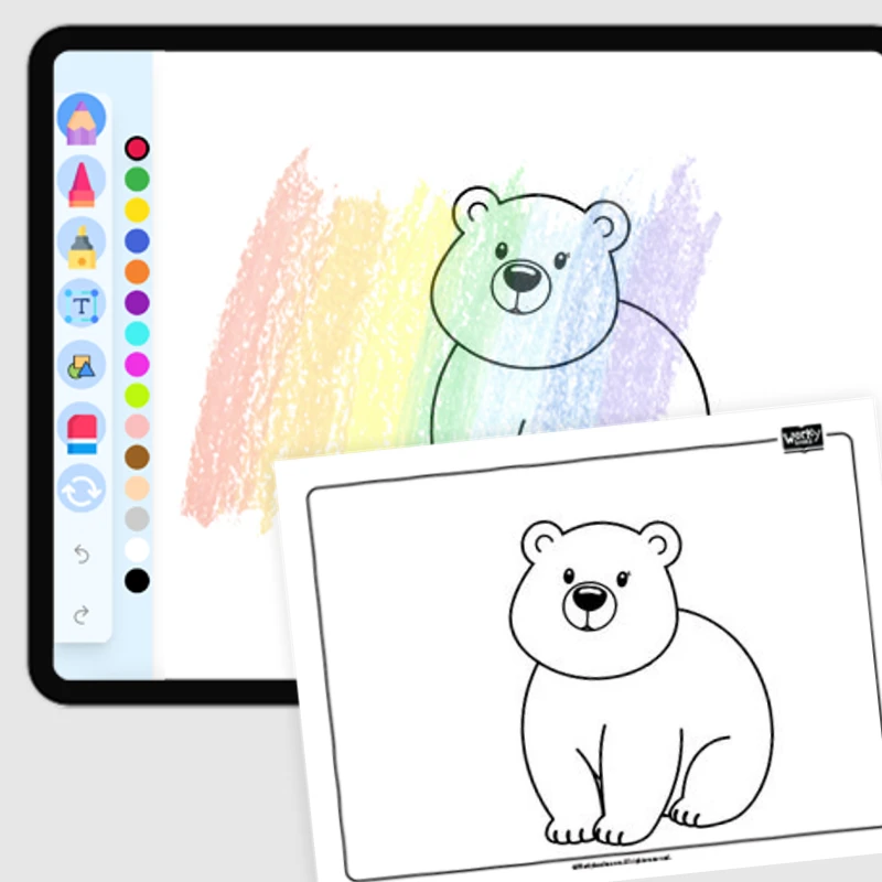 Artic Animal Polar Bear — coloring-pages coloring page for Grade 1, Grade 2, Grade 3, Grade 4, Grade 5, page 1 of 1