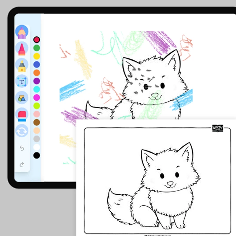 Artic Animal Arctic Fox — coloring-pages coloring page for Grade 1, Grade 2, Grade 3, Grade 4, Grade 5, page 1 of 1