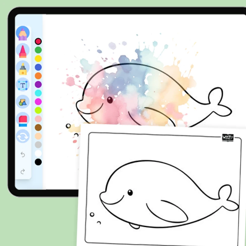 Artic Animal Beluga Whale — coloring-pages coloring page for Grade 1, Grade 2, Grade 3, Grade 4, Grade 5, page 1 of 1
