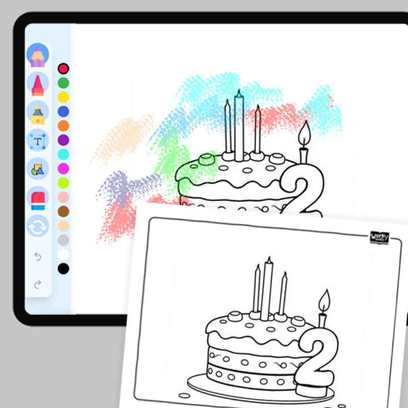Birthday Cake — coloring-pages coloring page for Grade 1, Grade 2, Grade 3, Grade 4, Grade 5, page 1 of 1