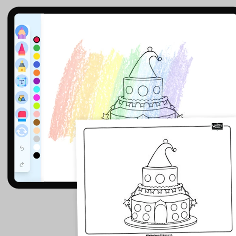 3 Tier Cake — coloring-pages coloring page for Grade 1, Grade 2, Grade 3, Grade 4, Grade 5, page 1 of 1