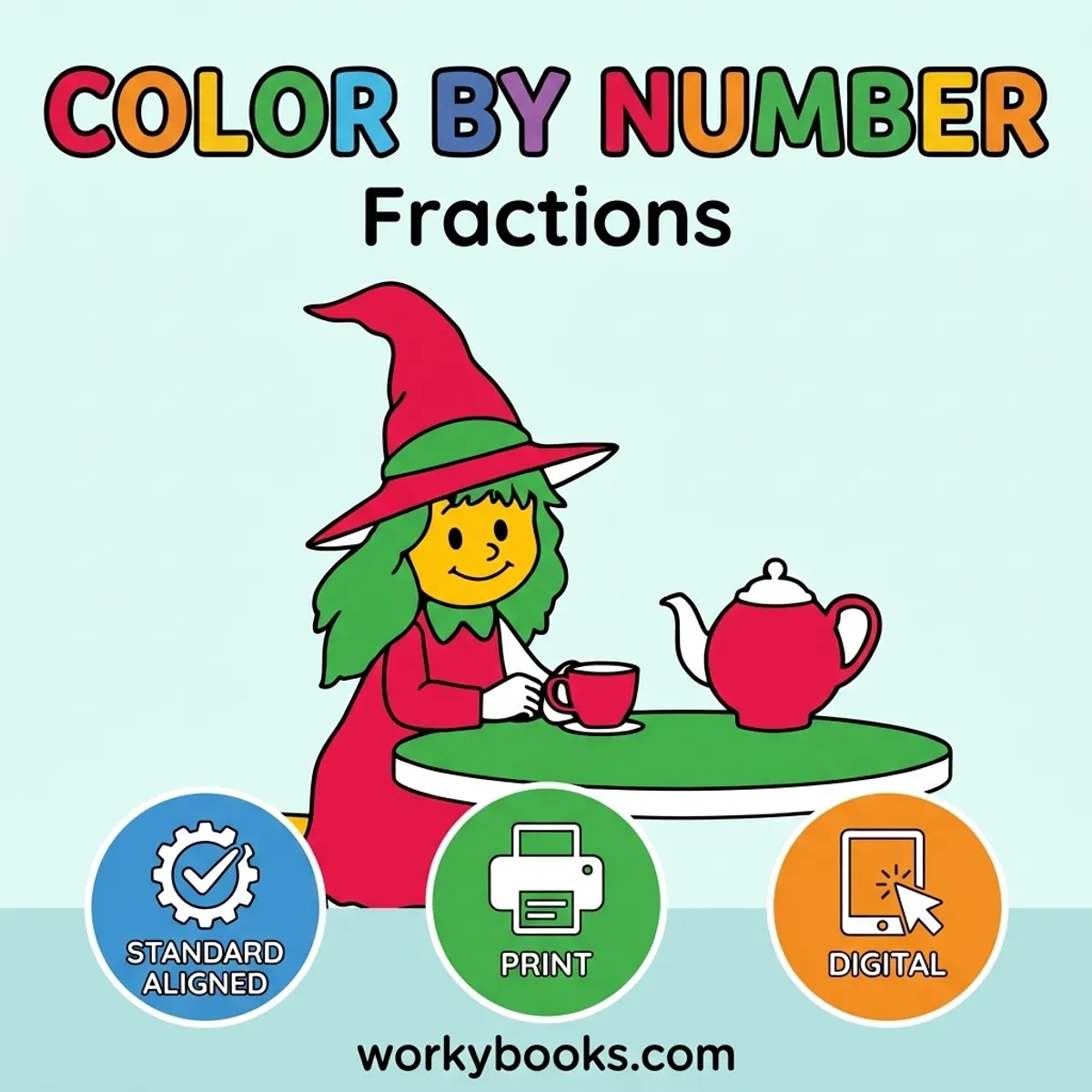 Color by Number Activity | Fractions — math bundle for Grade 4, Grade 5, Grade 3, page 1 of undefined